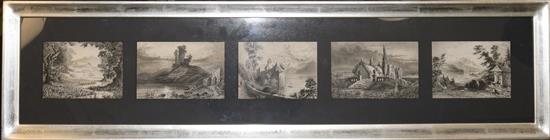 Captain John William Clayton (1833-1913) Lake Leman and other landscapes 5 x 6.5in., framed as one